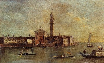  Venedig Kunst - Ansicht der Insel von San Giorgio in Alga Venedig Venezia Schule Francesco Guardi